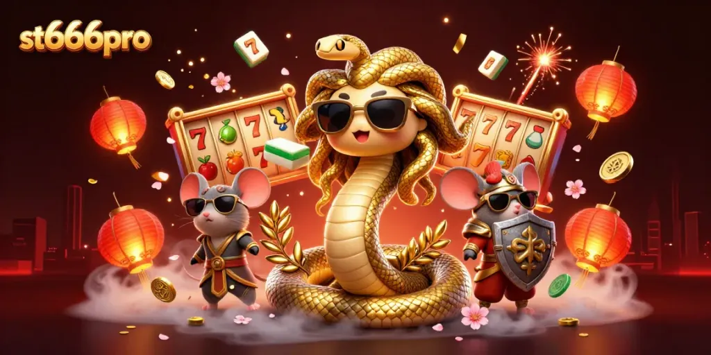 Experience winning action at st666pro with a vibrant 3D casino illustration featuring Medusa and a warrior mouse.