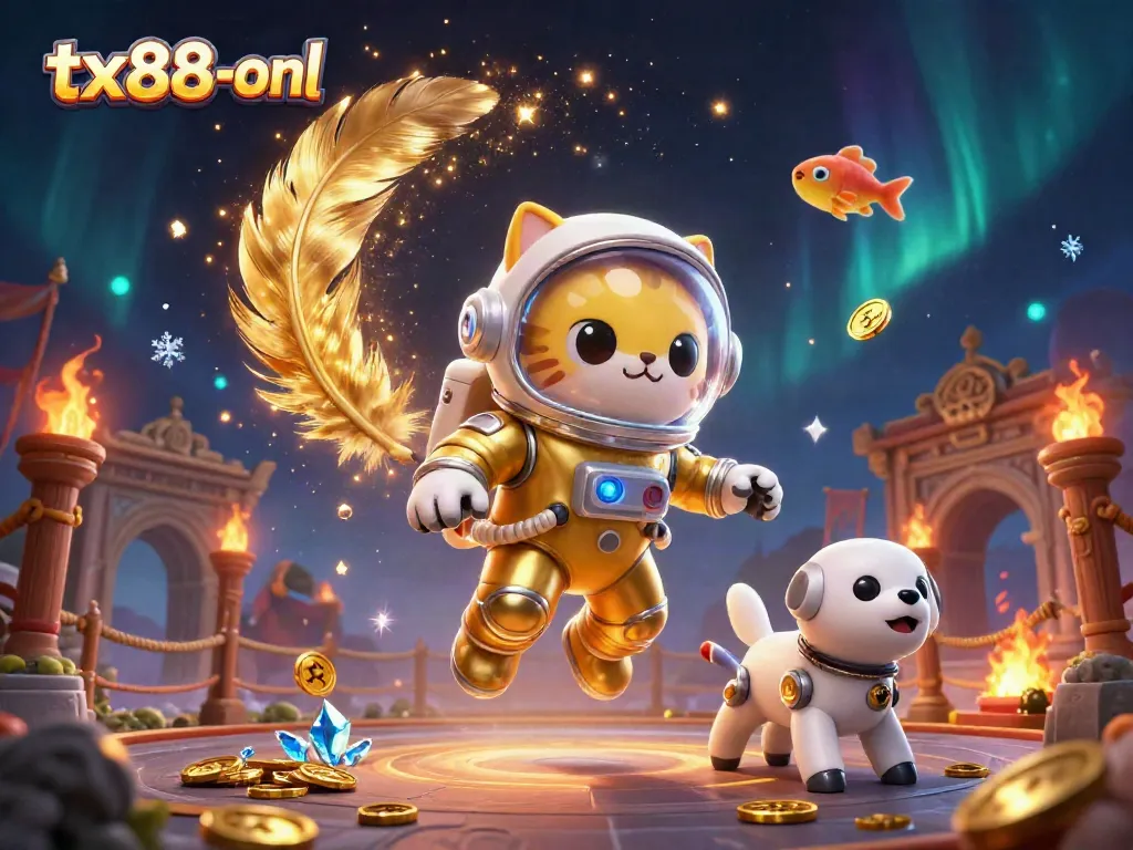 Engage with premier games at tx88-onl, featuring rich 3D casino elements and an immersive space theme.