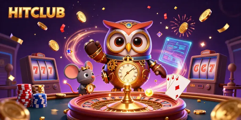 Experience the excitement of HITCLUB with immersive 3D cartoon gameplay, showcasing vibrant casino elements.