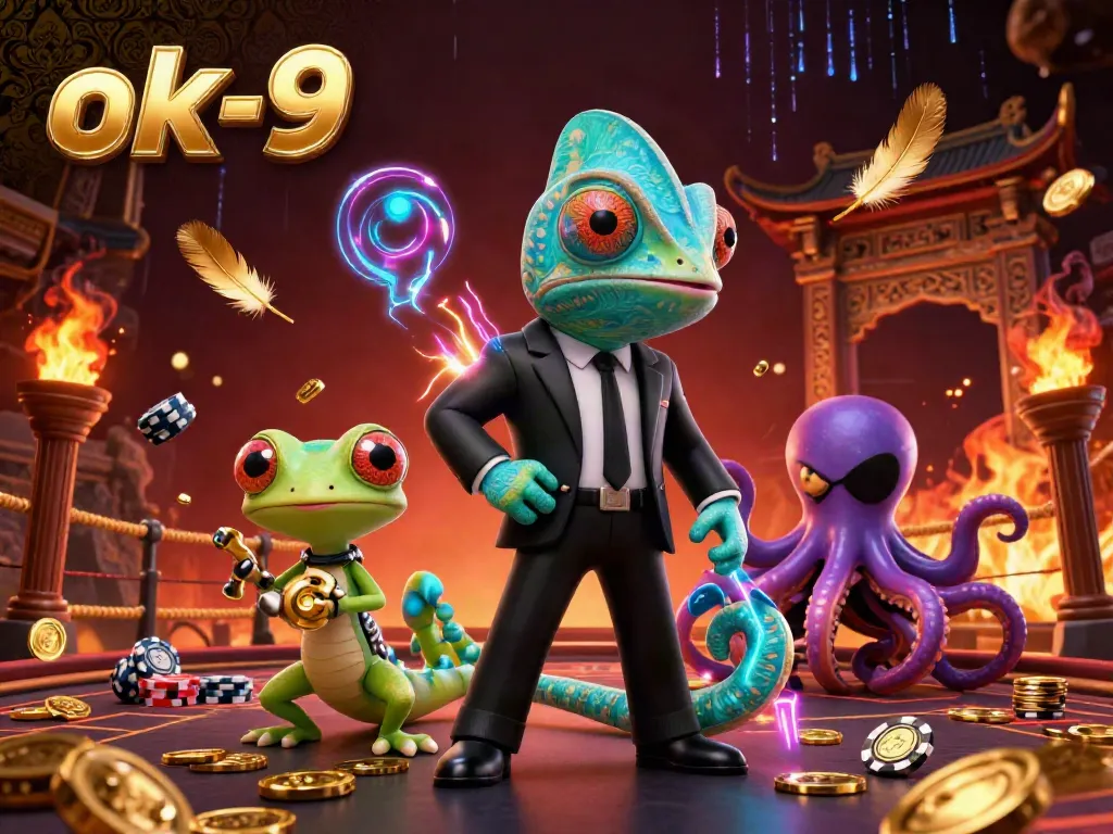 Experience high-stakes action with ok-9 in dynamic casino scenes filled with vibrant characters and betting excitement.