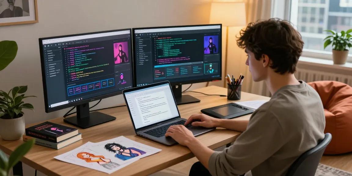 Adult content creation using 18+ AI tools in a modern workspace