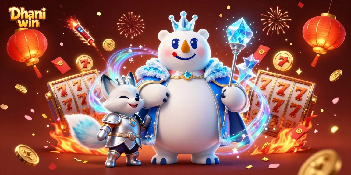 Dhani win offers exciting gameplay as the ice king polar bear celebrates jackpot wins with vibrant game elements.