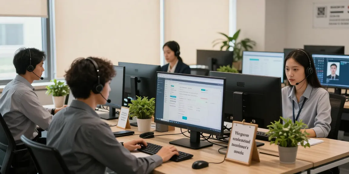 新的客戶服務代表在現代辦公室中使用美洽人工智慧聊天機器人。
