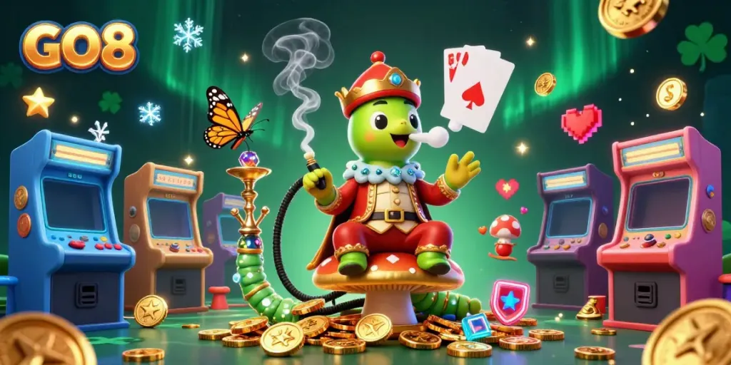 Experience exciting gaming adventures at GO8 with vibrant characters and dynamic casino elements.