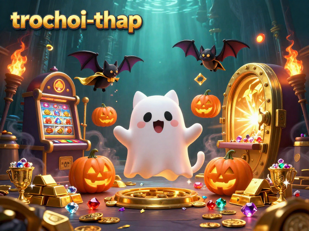 Engage in thrilling trochoi-thap gameplay with ghostly characters in a mystical casino world.